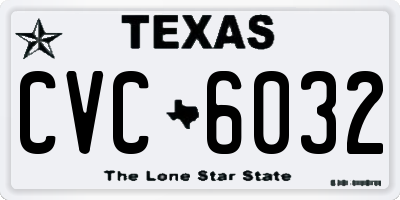 TX license plate CVC6032