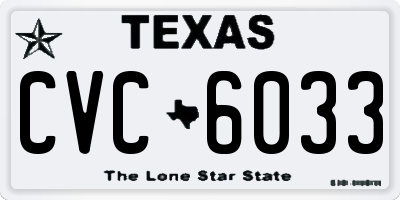 TX license plate CVC6033