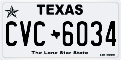 TX license plate CVC6034
