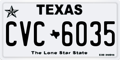 TX license plate CVC6035