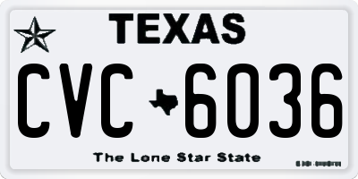TX license plate CVC6036