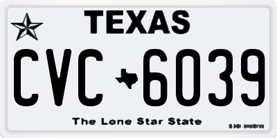 TX license plate CVC6039