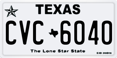 TX license plate CVC6040