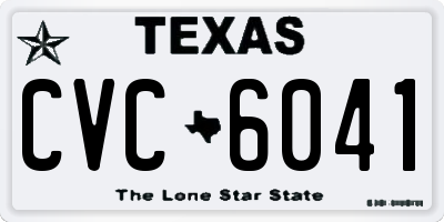 TX license plate CVC6041