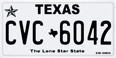 TX license plate CVC6042