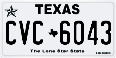 TX license plate CVC6043