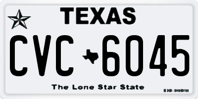 TX license plate CVC6045
