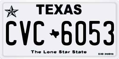 TX license plate CVC6053