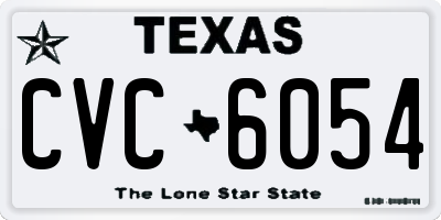 TX license plate CVC6054