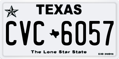 TX license plate CVC6057