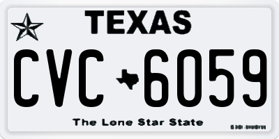 TX license plate CVC6059