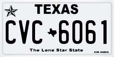 TX license plate CVC6061