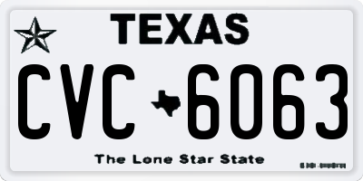 TX license plate CVC6063