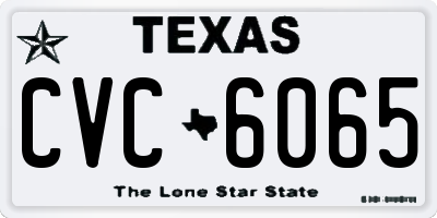 TX license plate CVC6065