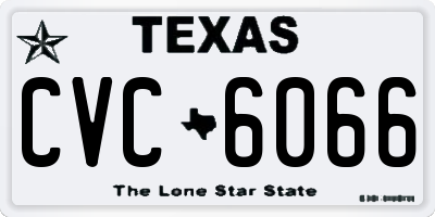 TX license plate CVC6066
