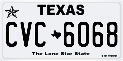 TX license plate CVC6068
