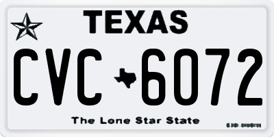 TX license plate CVC6072