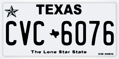 TX license plate CVC6076