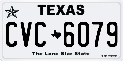 TX license plate CVC6079