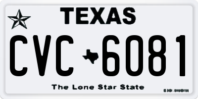 TX license plate CVC6081