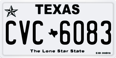 TX license plate CVC6083