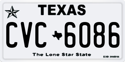TX license plate CVC6086