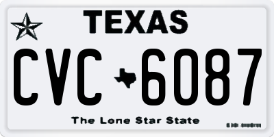 TX license plate CVC6087