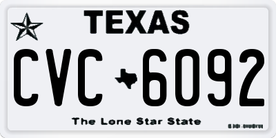 TX license plate CVC6092