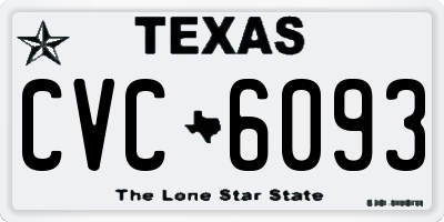 TX license plate CVC6093