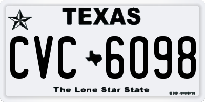 TX license plate CVC6098