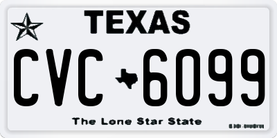 TX license plate CVC6099