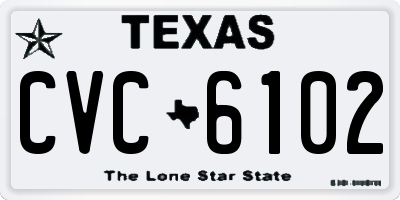 TX license plate CVC6102