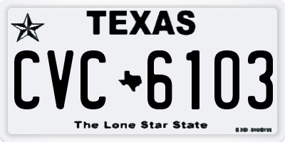 TX license plate CVC6103
