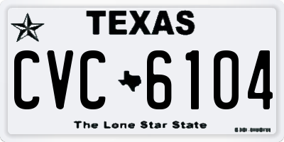 TX license plate CVC6104