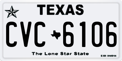 TX license plate CVC6106