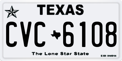 TX license plate CVC6108