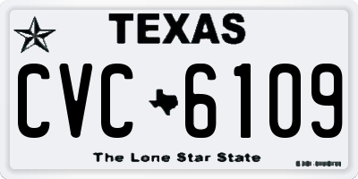 TX license plate CVC6109