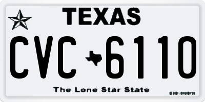 TX license plate CVC6110