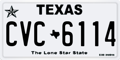 TX license plate CVC6114