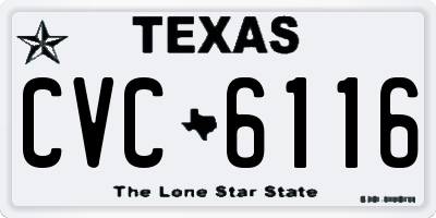 TX license plate CVC6116