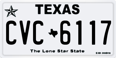 TX license plate CVC6117