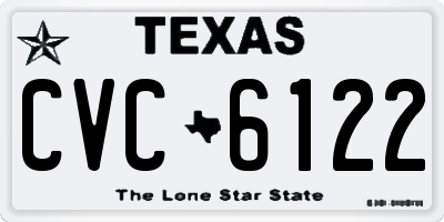 TX license plate CVC6122