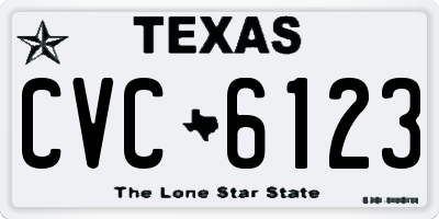 TX license plate CVC6123