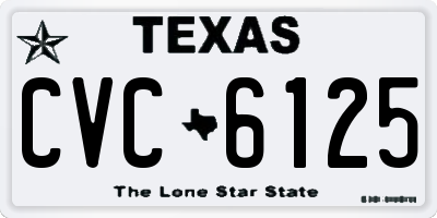 TX license plate CVC6125