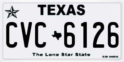 TX license plate CVC6126