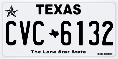 TX license plate CVC6132