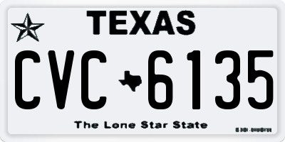 TX license plate CVC6135