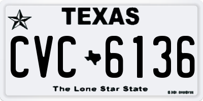 TX license plate CVC6136