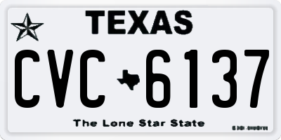 TX license plate CVC6137
