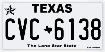 TX license plate CVC6138